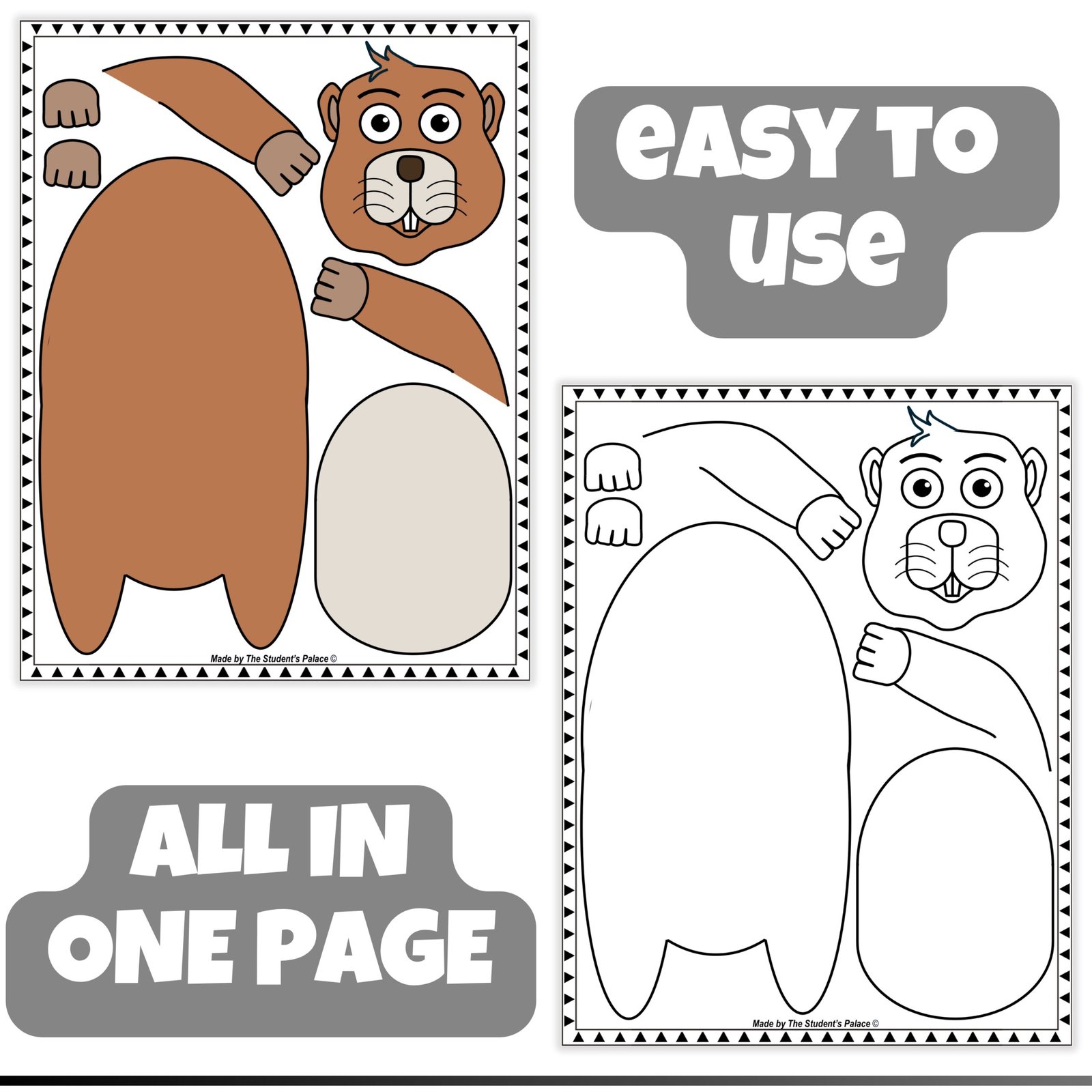 printable groundhog day craft | fun february bulletin board